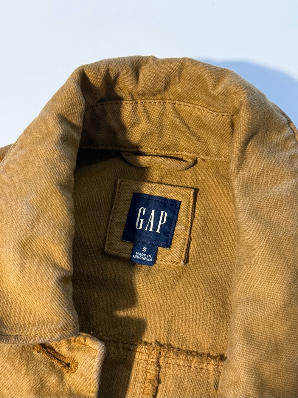 GAP Riverbed Brown Barrel-Sleeve Cropped Jacket – 100% Cotton in Size S - Picture 6 of 7